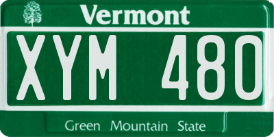 VT license plate XYM480