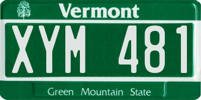 VT license plate XYM481