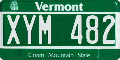 VT license plate XYM482