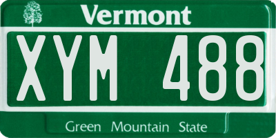 VT license plate XYM488