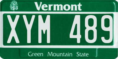 VT license plate XYM489