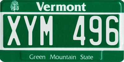 VT license plate XYM496