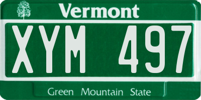 VT license plate XYM497