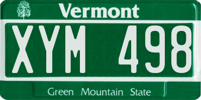 VT license plate XYM498