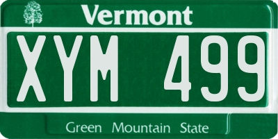 VT license plate XYM499
