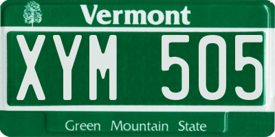 VT license plate XYM505