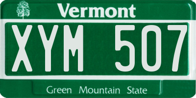 VT license plate XYM507