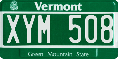 VT license plate XYM508