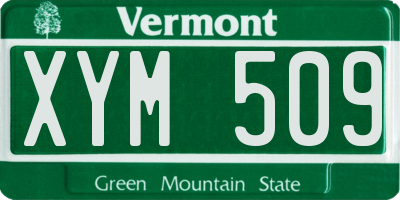 VT license plate XYM509