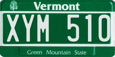 VT license plate XYM510