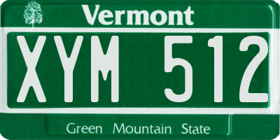 VT license plate XYM512