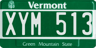 VT license plate XYM513