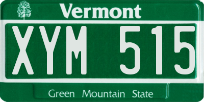 VT license plate XYM515