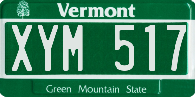 VT license plate XYM517