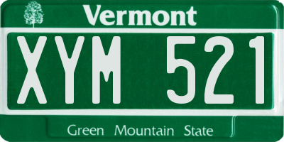 VT license plate XYM521