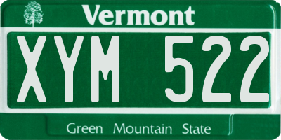 VT license plate XYM522