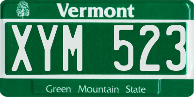 VT license plate XYM523