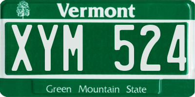 VT license plate XYM524
