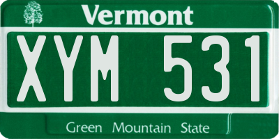 VT license plate XYM531