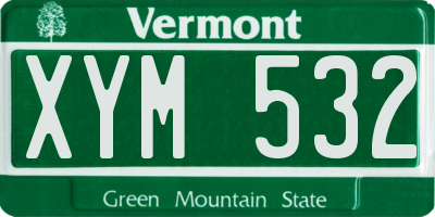VT license plate XYM532
