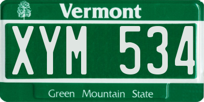 VT license plate XYM534