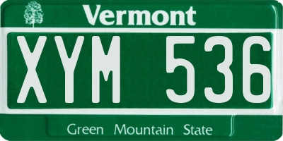 VT license plate XYM536