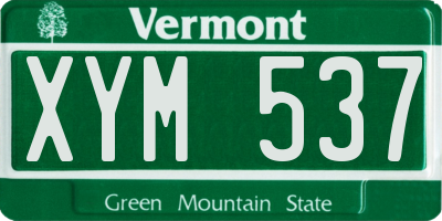 VT license plate XYM537