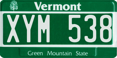 VT license plate XYM538