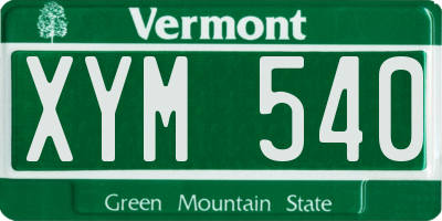 VT license plate XYM540