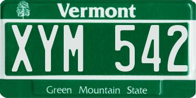 VT license plate XYM542