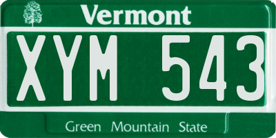 VT license plate XYM543