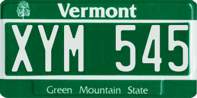 VT license plate XYM545