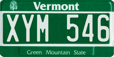 VT license plate XYM546