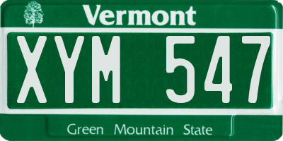 VT license plate XYM547