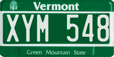 VT license plate XYM548