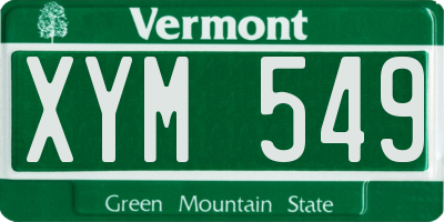 VT license plate XYM549