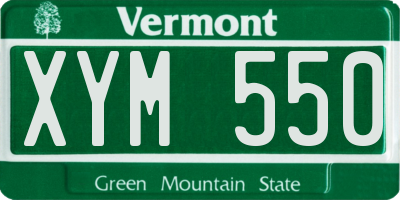VT license plate XYM550