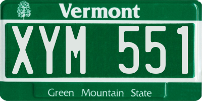 VT license plate XYM551
