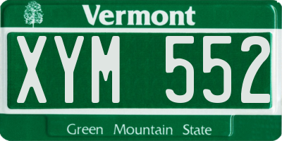 VT license plate XYM552