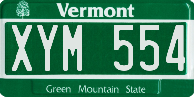 VT license plate XYM554