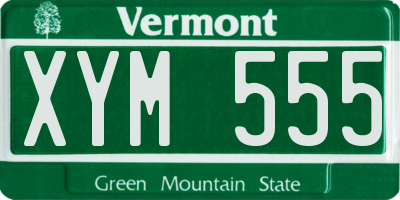 VT license plate XYM555