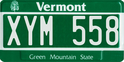 VT license plate XYM558