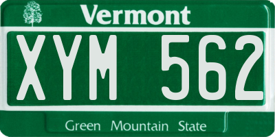 VT license plate XYM562