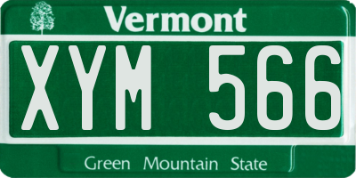 VT license plate XYM566