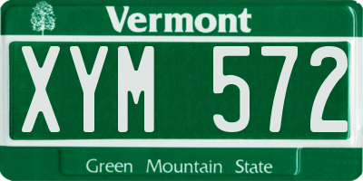 VT license plate XYM572