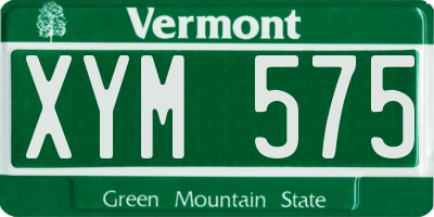 VT license plate XYM575