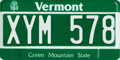 VT license plate XYM578