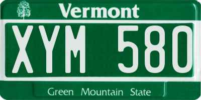 VT license plate XYM580