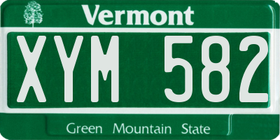 VT license plate XYM582