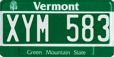 VT license plate XYM583